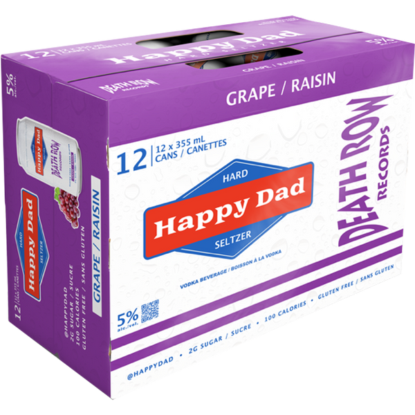 Happy Dad Hard Seltzer Grape - 12 x 355 mL
