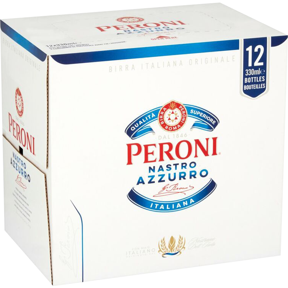 Peroni Nastro Azzurro Beer Bottle 12 oz ~ Empty Green Bottle Italian