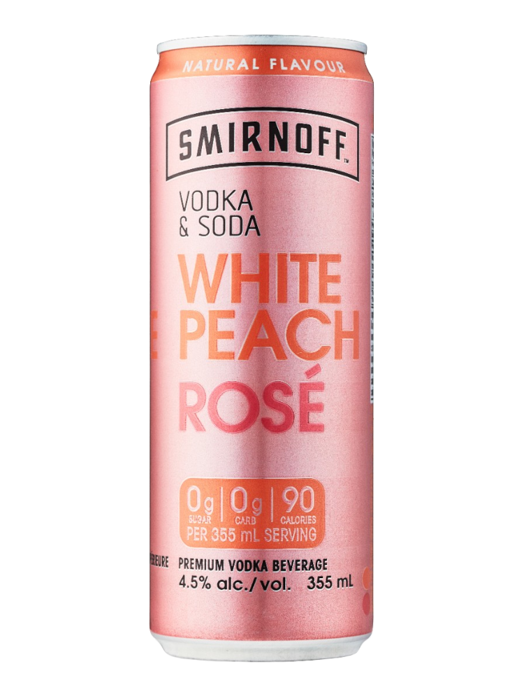 Smirnoff Vodka & Soda White Peach Rose - 4 x 355mL