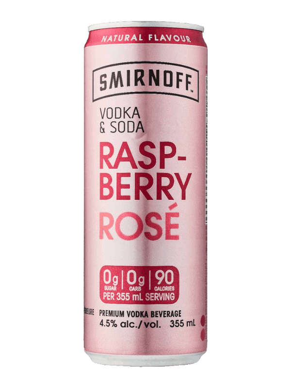 Smirnoff Vodka & Soda Raspberry Rose - 4 x 355mL