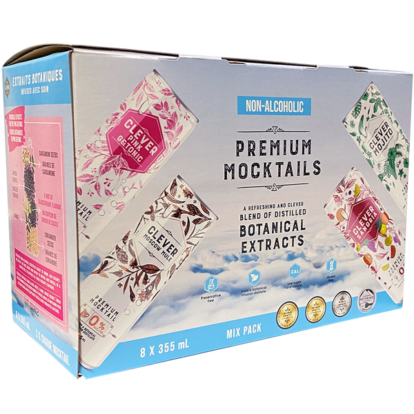 Clever Premium Mocktails Mix Pack - 8 x 355 mL
