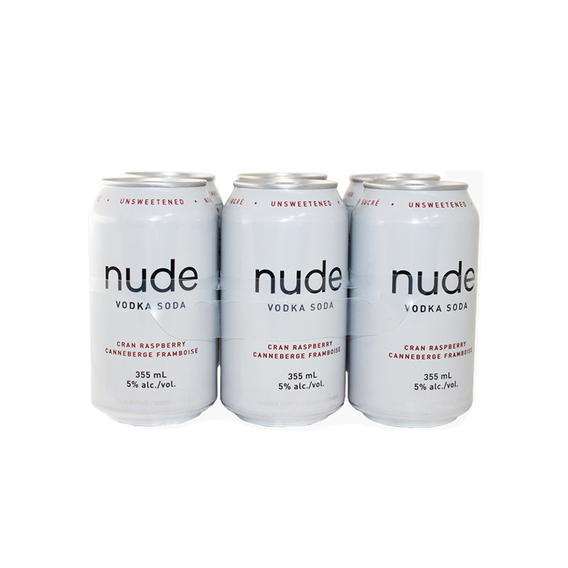 Nude Vodka Soda Cranberry Raspberry - 6 x 355mL
