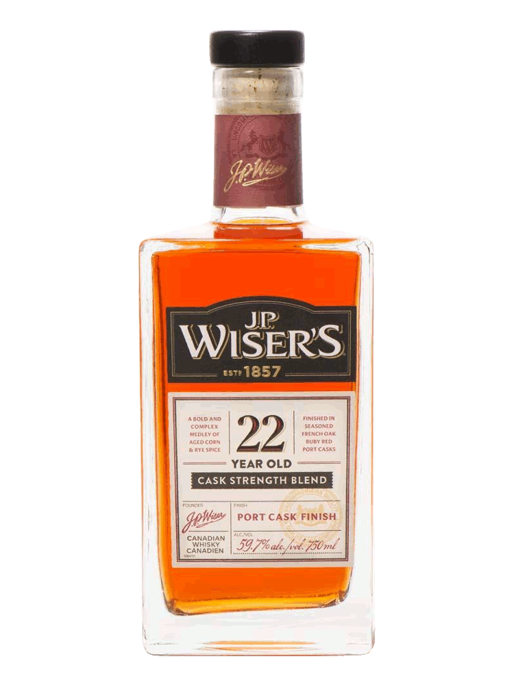JP Wiser's 22 Year Old Cask Strength Port Finish Canadian Whisky