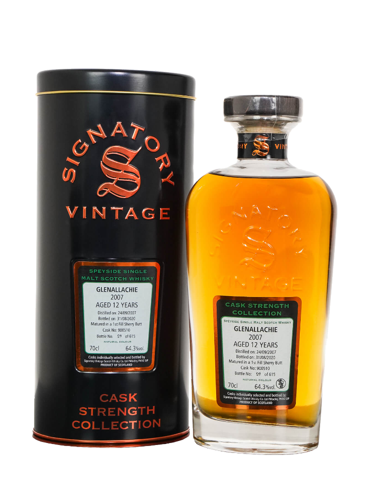 Signatory Vintage GlenAllachie 2007 12 Year Old Whisky (64.3% ABV)