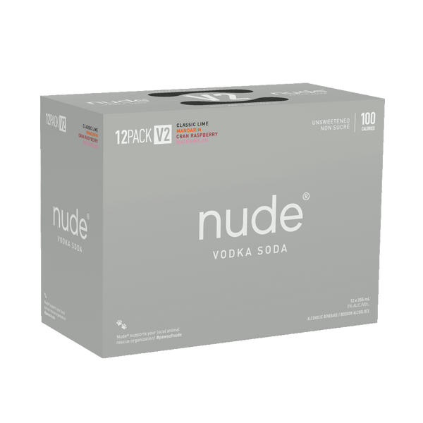 Nude Vodka Soda Variety Pack Grey Box - 12 x 355mL