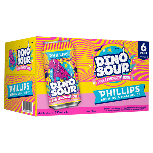 Phillips Dinosour Pink Lemonade Sour - 6 x 355mL