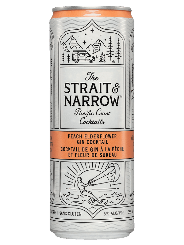 Strait & Narrow Peach Elderflower - 6 x 355mL