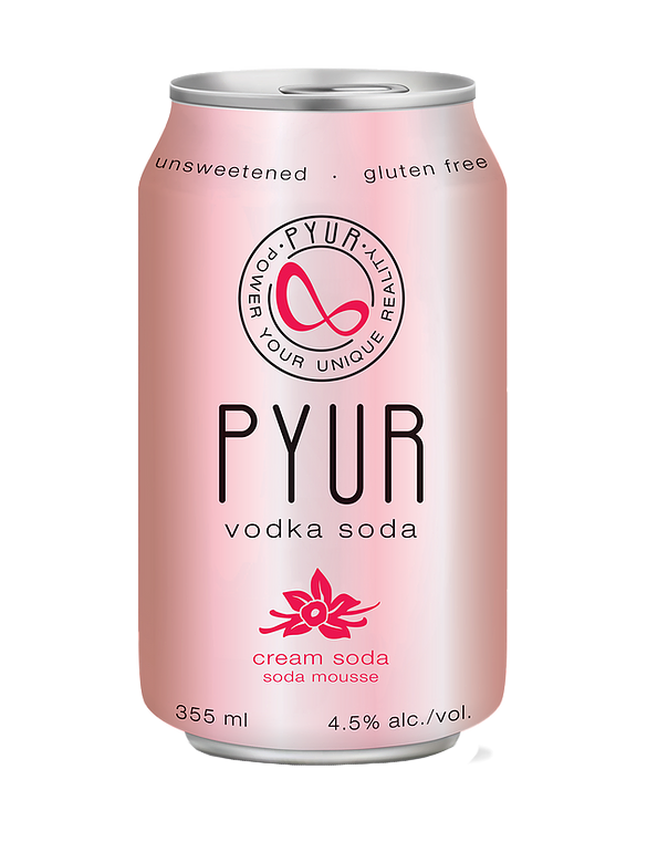 PYUR Vodka Cream Soda - 6 x 355mL