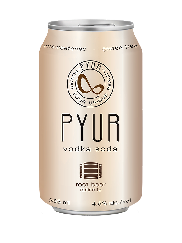 PYUR Vodka Root Beer Soda - 6 x 355mL