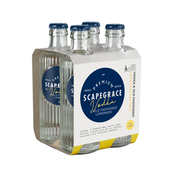 Scapegrace Vodka & Old Fashioned Lemonade w/ Mint - 4 x 250mL