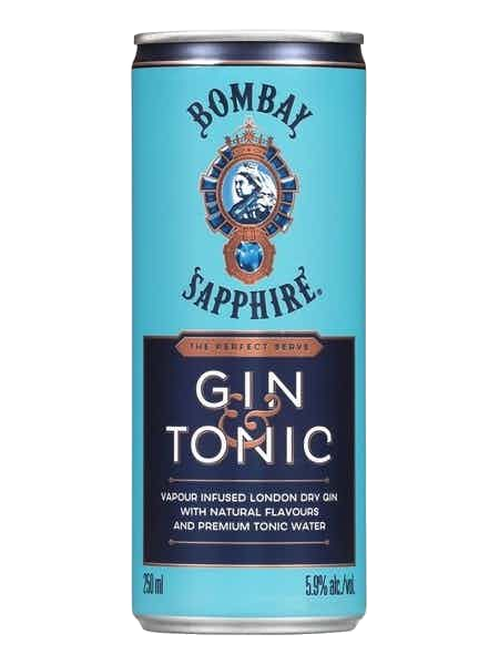 Bombay Sapphire Gin & Tonic - 4 x 250mL