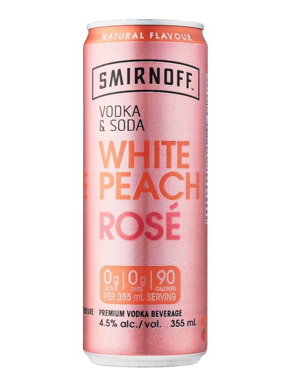 Smirnoff Vodka & Soda White Peach Rose - 4 x 355mL