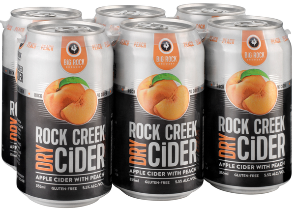 Rock Creek Dry Peach Cider - 6 x 355mL