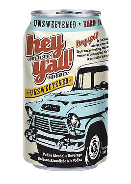 Hey Y'all Unsweetened Hard Iced Tea - 6 x 341 mL