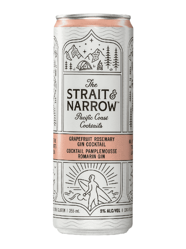 Strait & Narrow Grapefruit Rosemary Gin Cocktail - 6 x 355mL