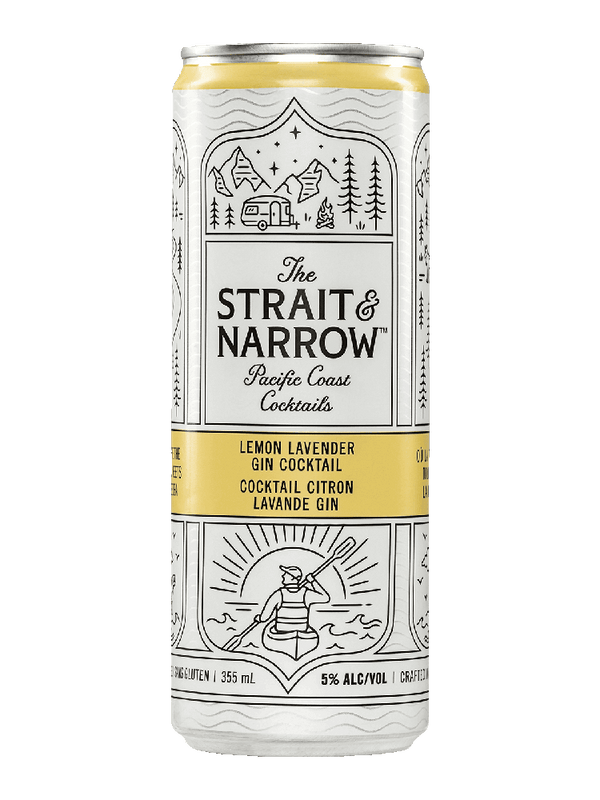 Strait & Narrow Lemon Lavender Gin Cocktail - 6 x 355mL