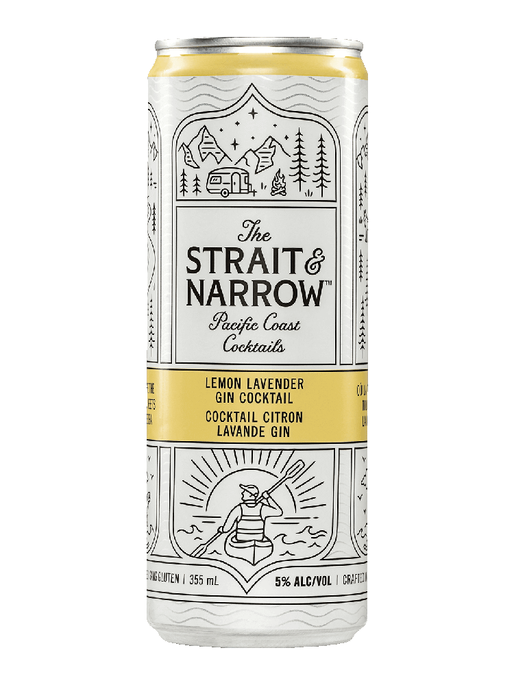 Strait & Narrow Lemon Lavender Gin Cocktail - 6 x 355mL