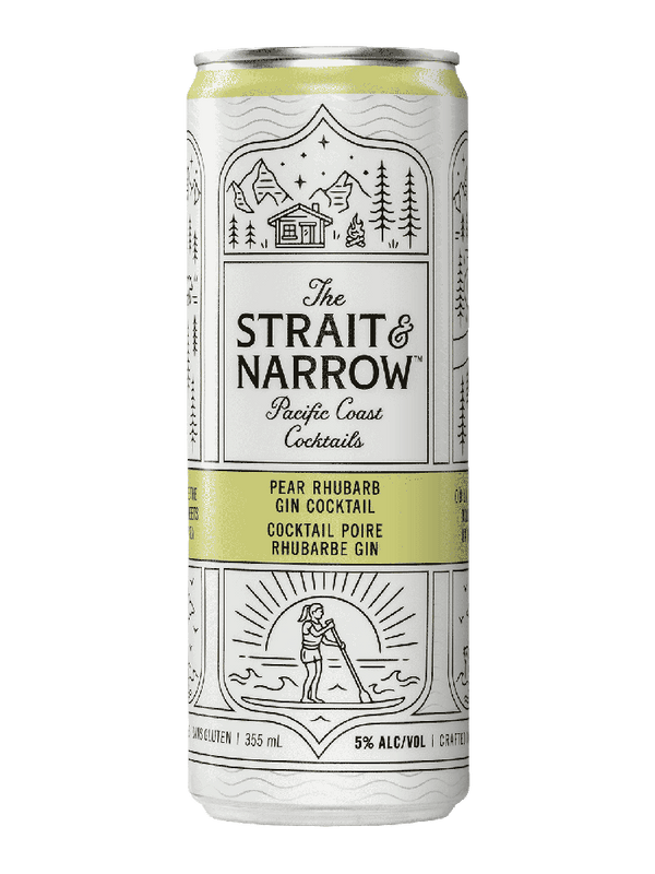 Strait & Narrow Pear Rhubarb Gin Cocktail - 6 x 355mL
